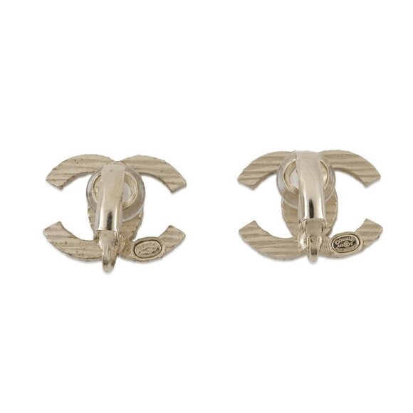 CHANEL CC Logo Earring Metal Gold/Blue - Picture 3 of 10